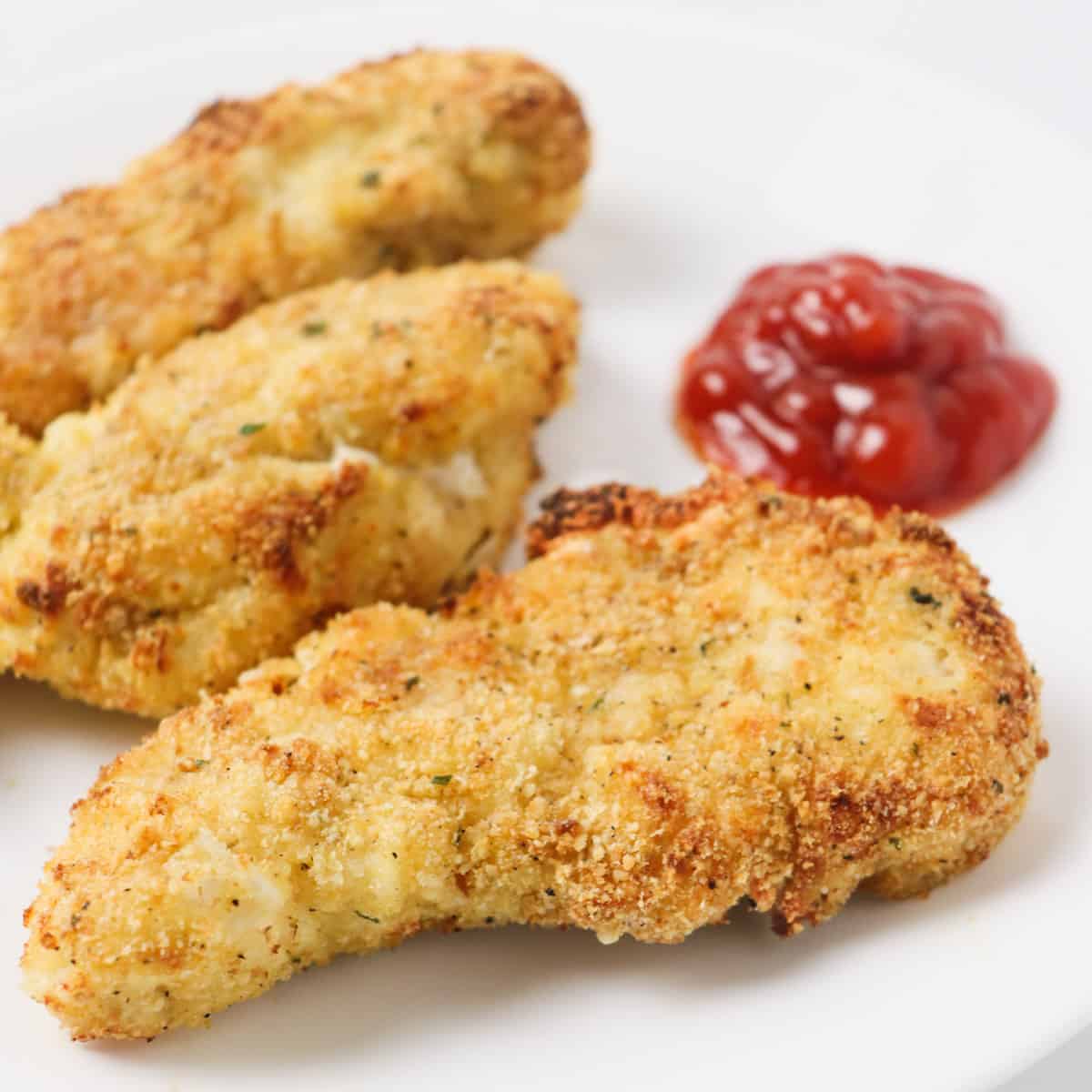 air fried chicken tender close up