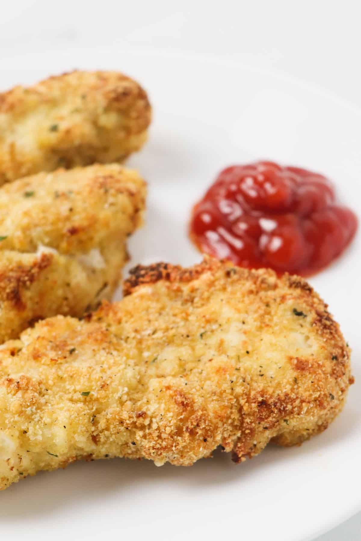 air fried chicken tender close up