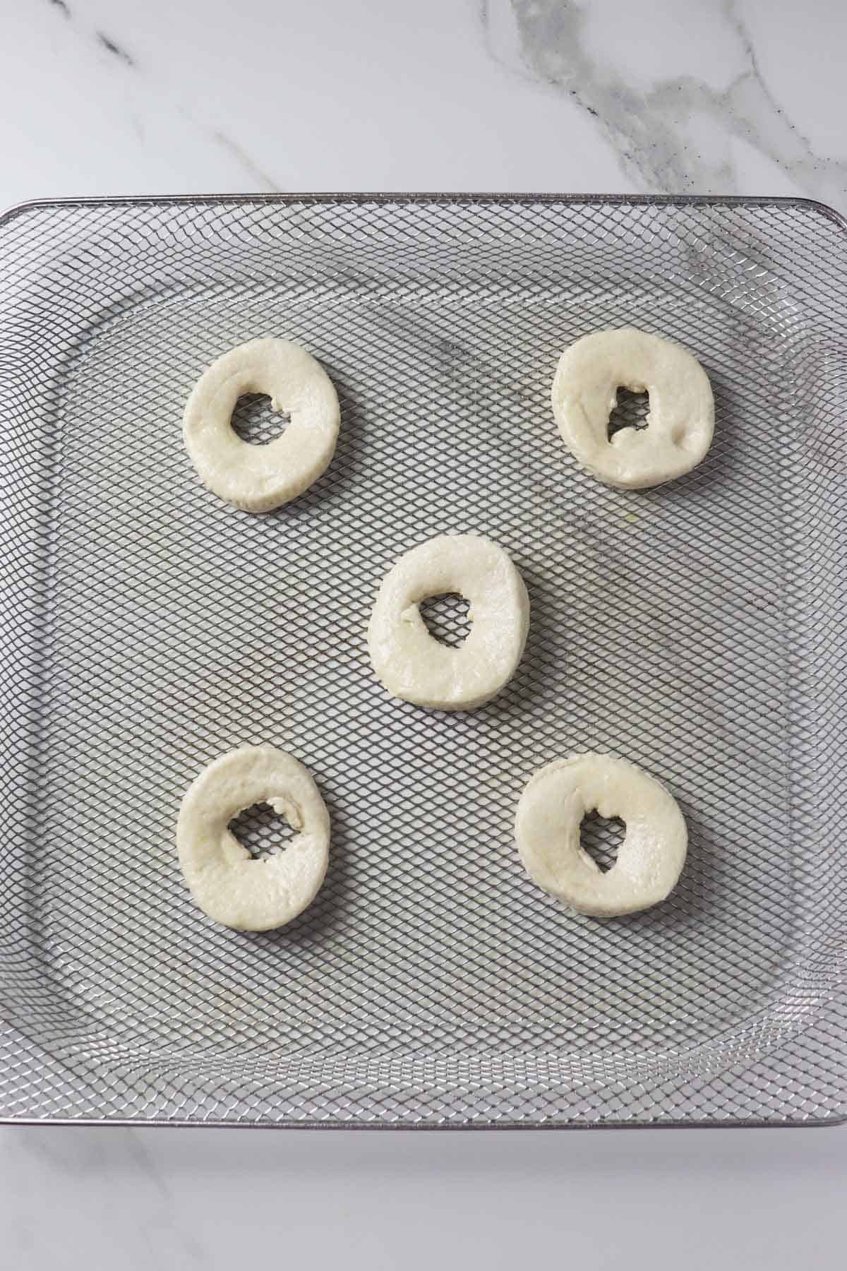 air fryer biscuit donuts in basket
