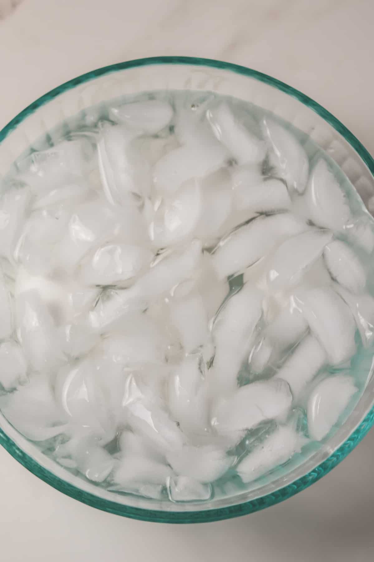 hard boiled eggs in ice water bath