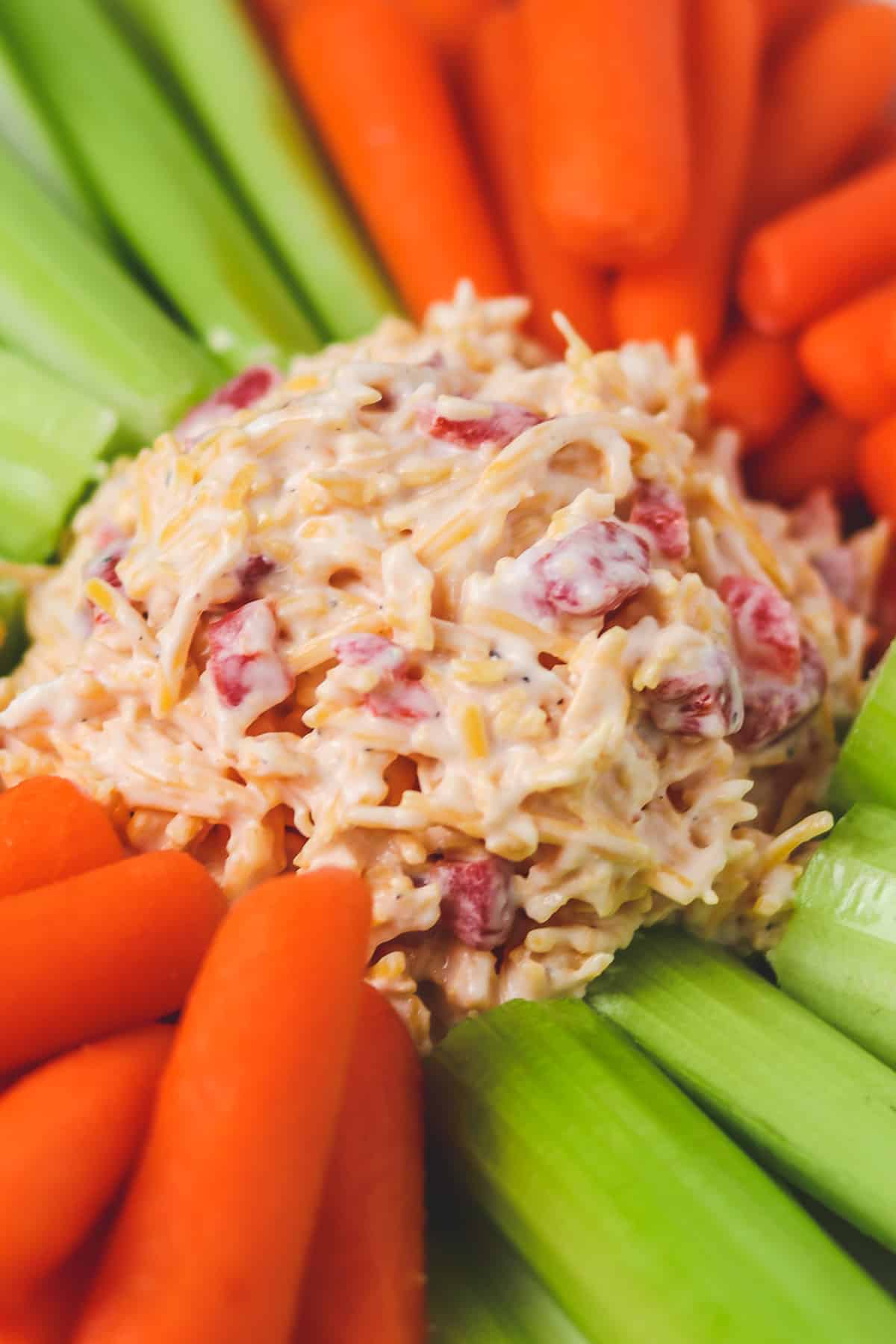 zoom in on no mayo pimento cheese