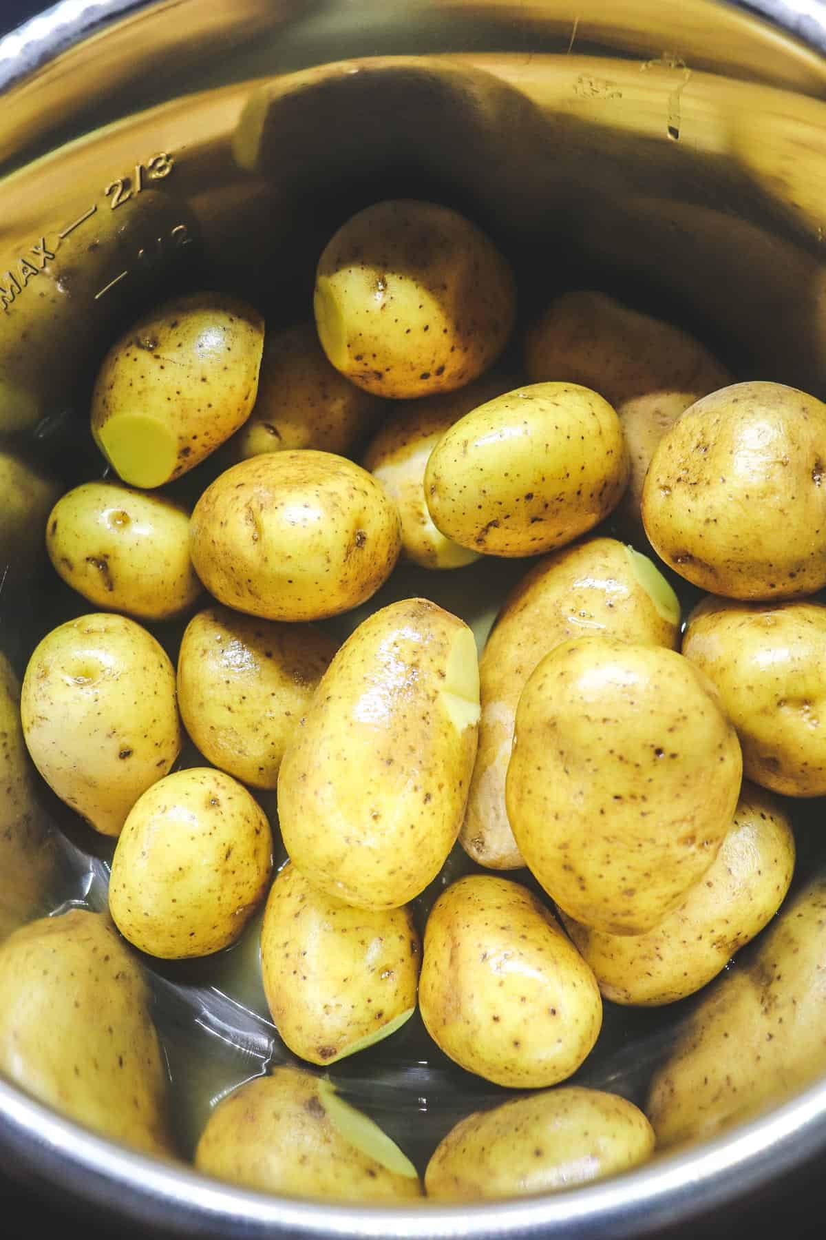 uncooked yukon gold potatoes in the instant pot