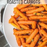 air fryer roasted carrots on white plate