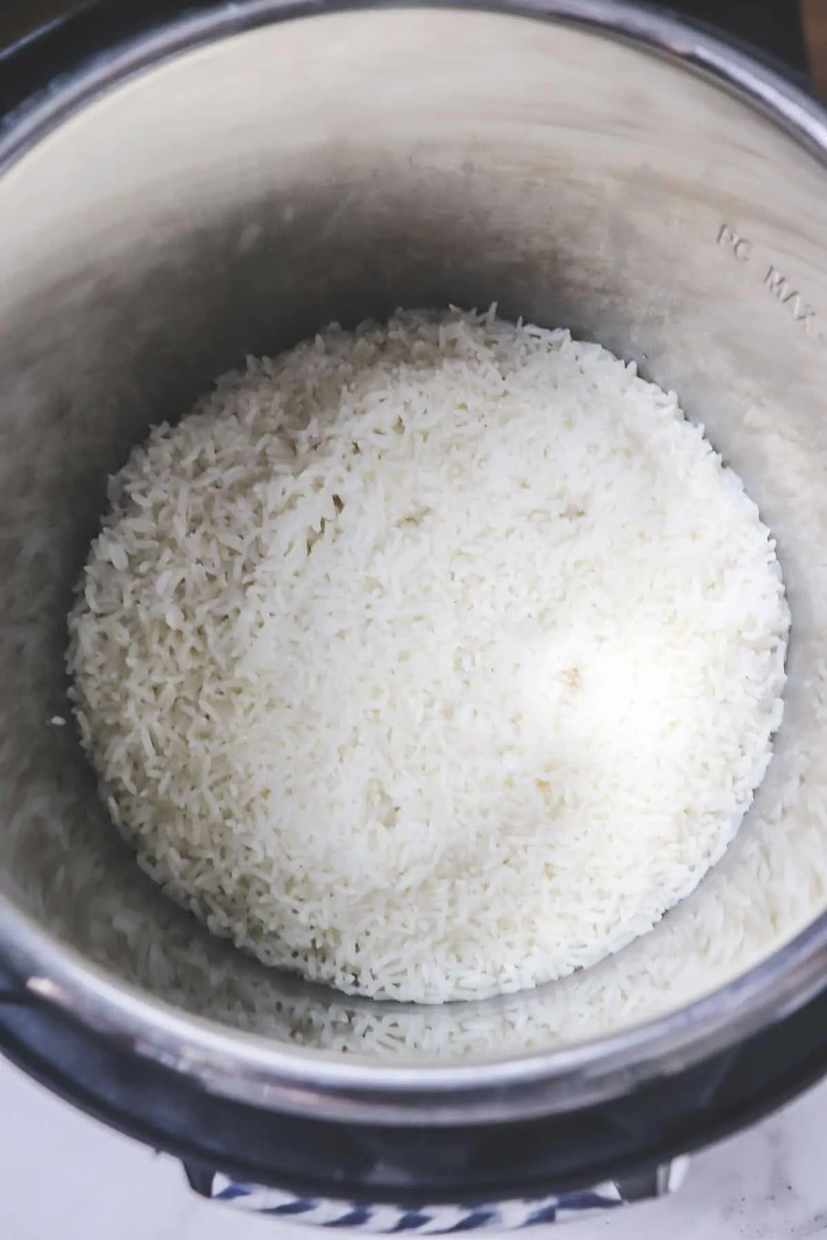 cooked white rice in the instant pot liner