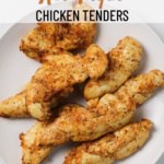 air fryer naked chicken tenders on white plate