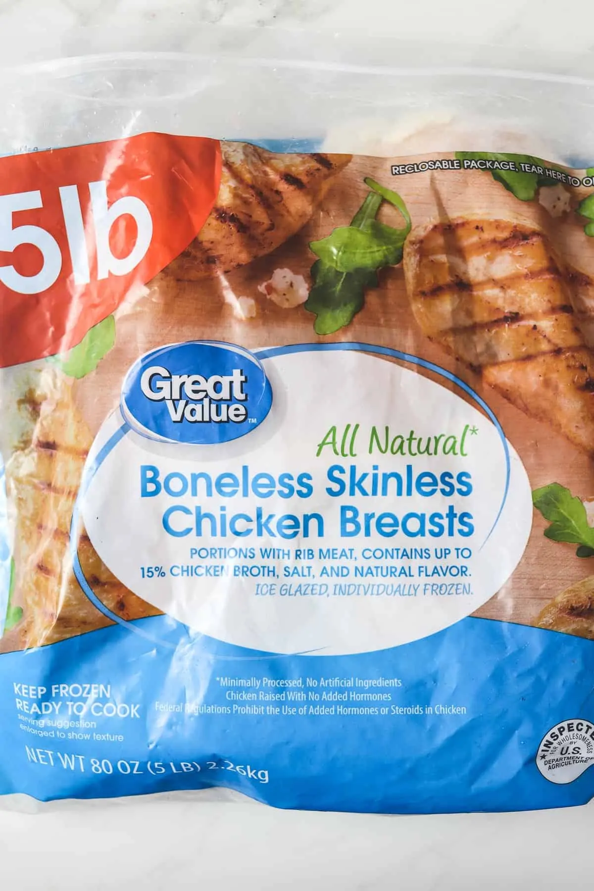 frozen chicken breasts in a bag