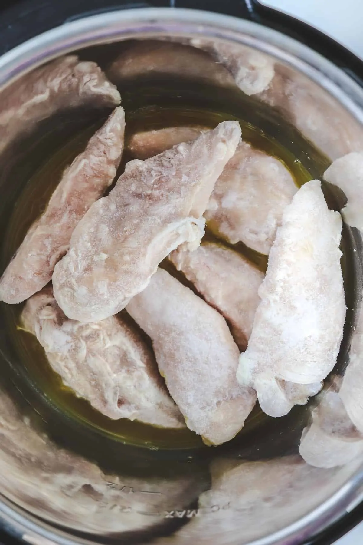 frozen chicken tenders in the instant pot liner