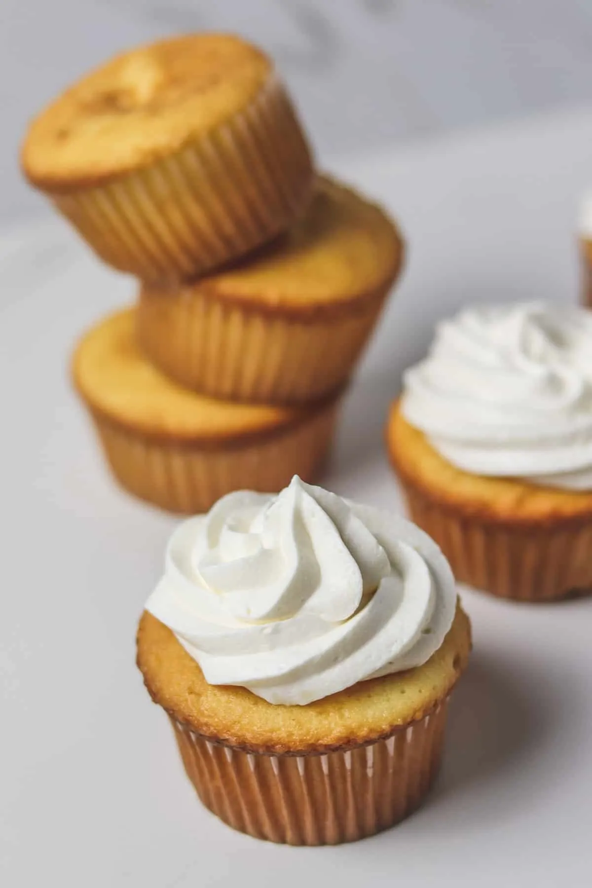 sugar-free keto frosting on a vanilla cupcake