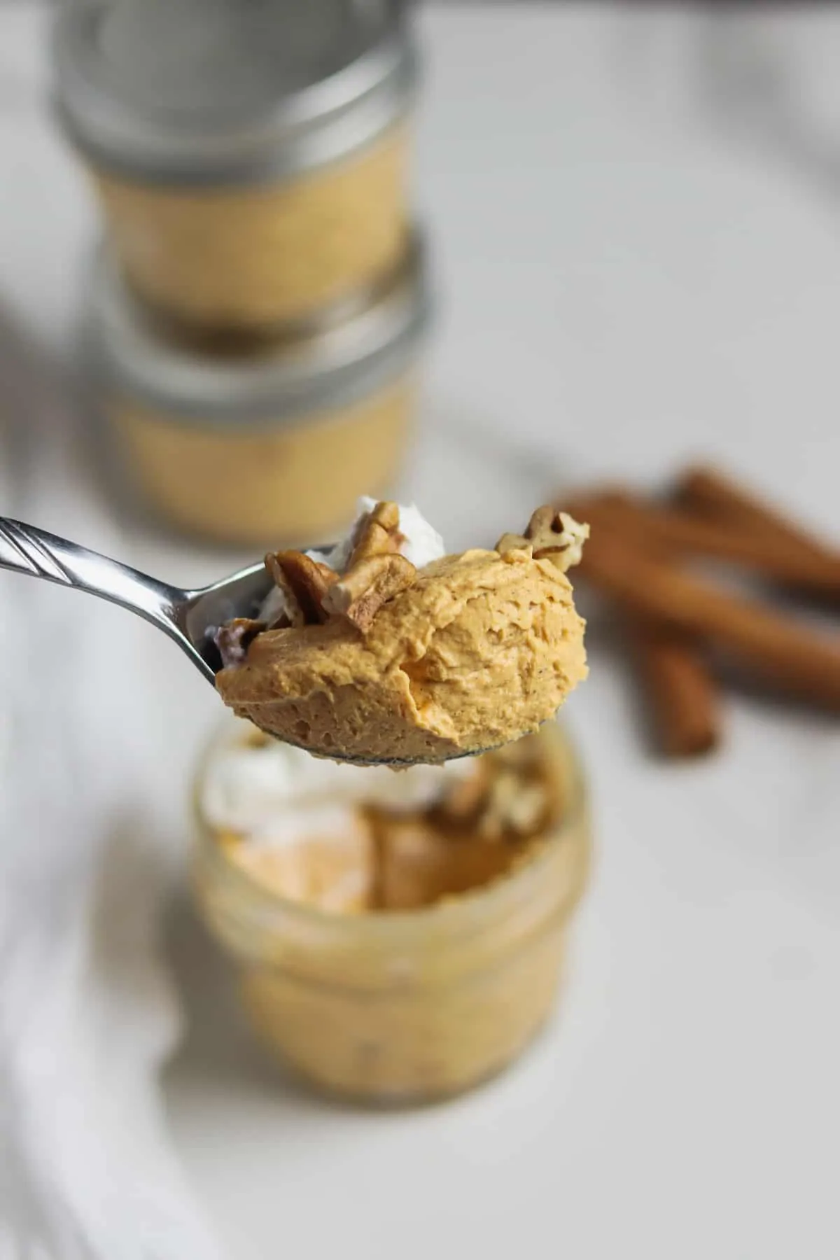 a spoonful of low calorie pumpkin fluff