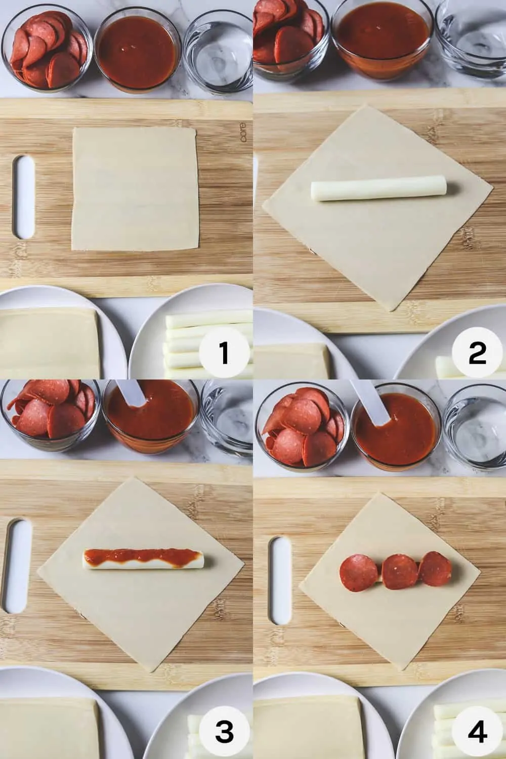 steps for filling pizza rolls