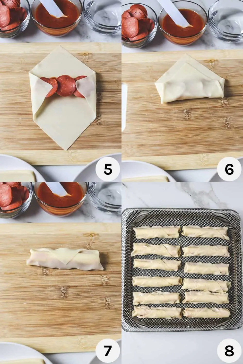 steps for folding pizza rolls