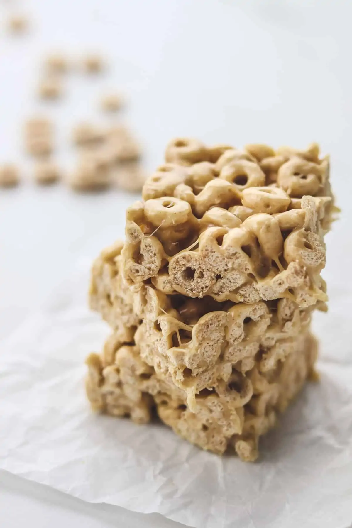 stack of peanut butter cheerio bars