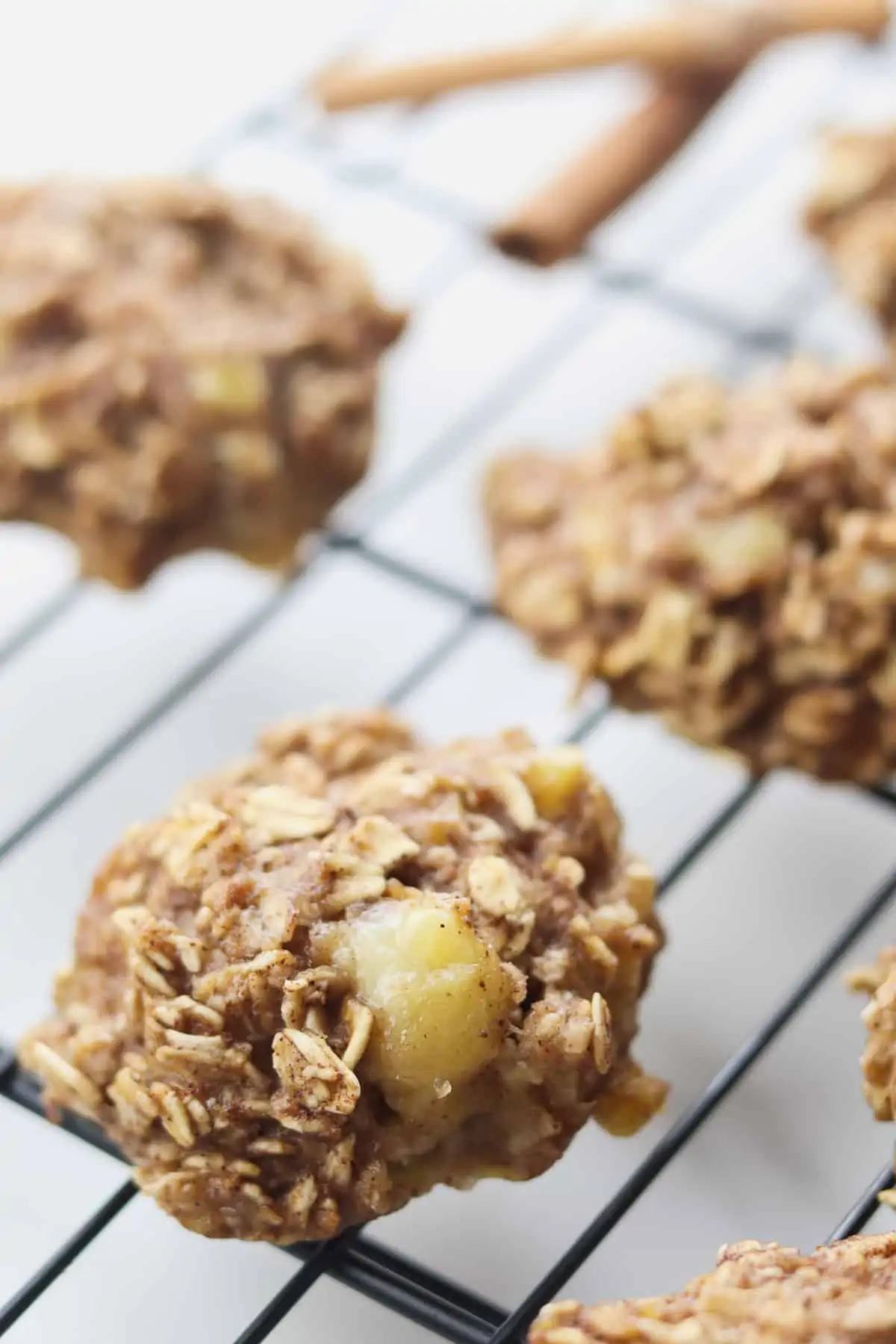 banana oatmeal cookies on cooling rack