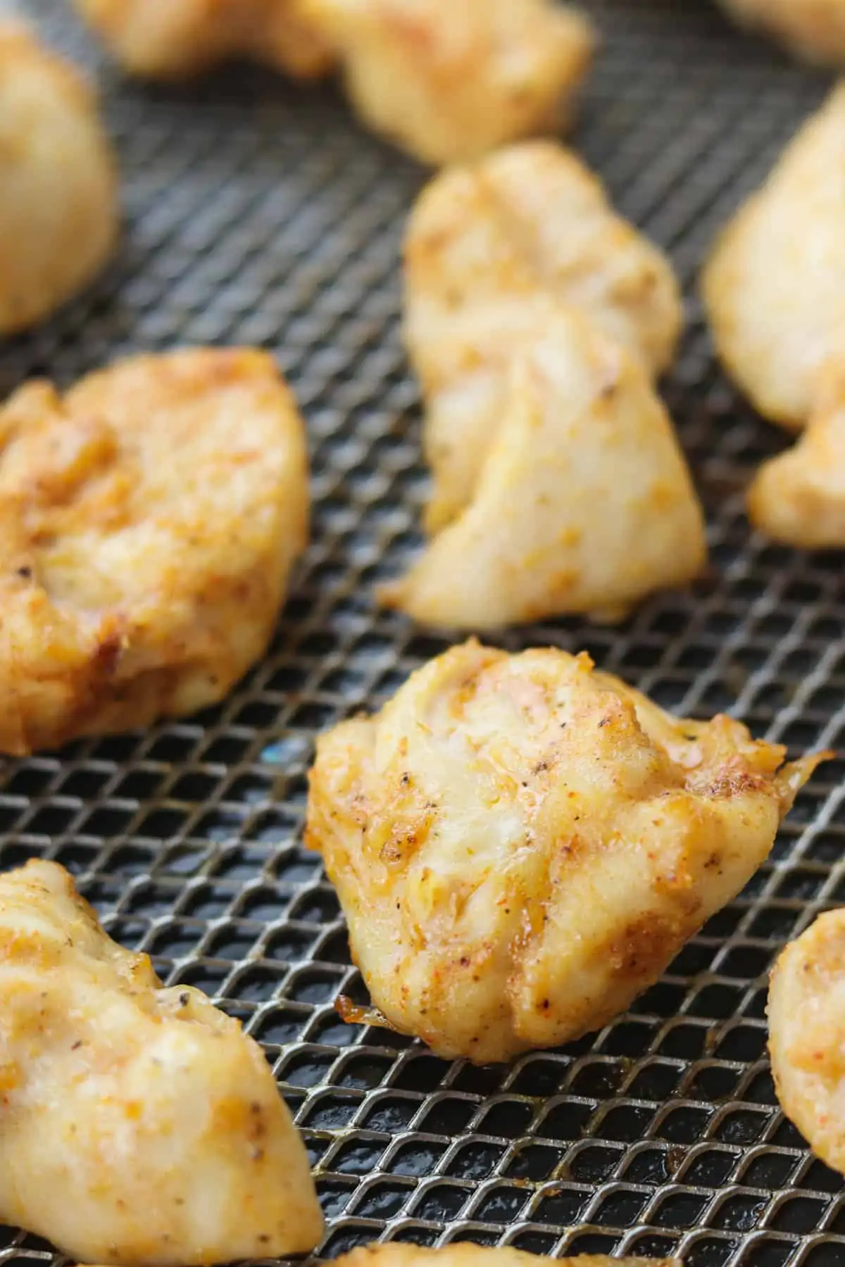 rotisserie chicken bites in air fryer basket